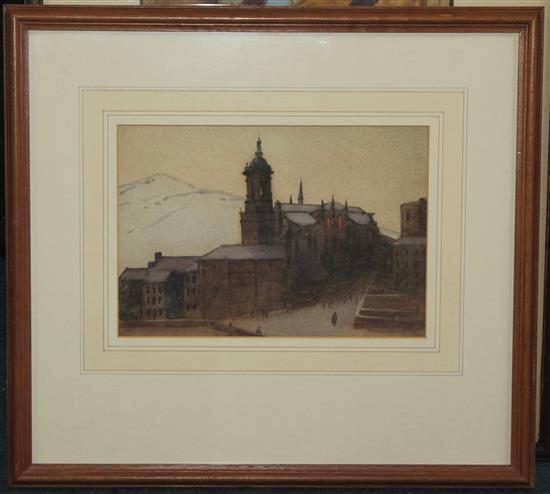 Gardon Grant Smith (1860-1913) Fuenterrabia, Spain 1894 and 2 street scenes, largest 13.5 x 9.5in.